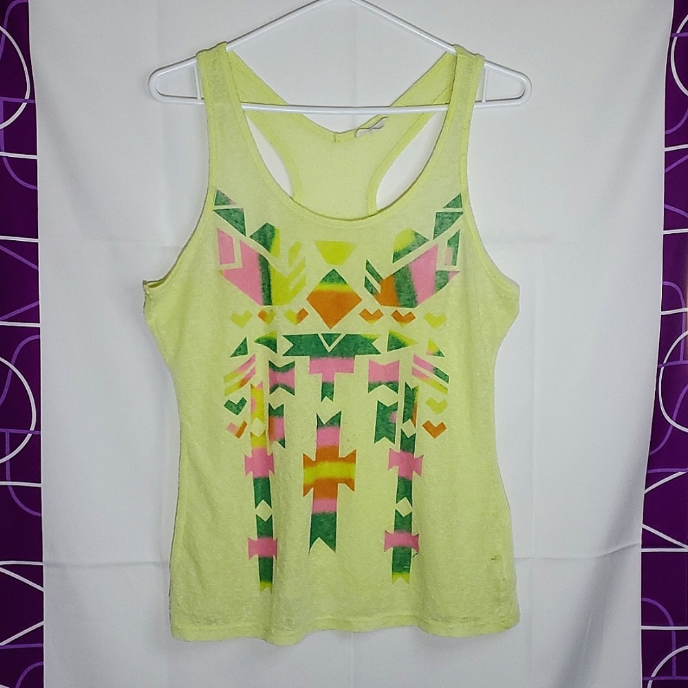🏷5/$20🏷 Warehouse One Yellow Navajo Pattern Tank - Size Large (hole)